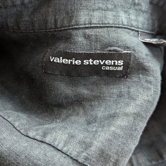 Valerie Stevens 100% Linen Black Tunic Top Shirt Dress Cover Up M - Picture 5 of 7